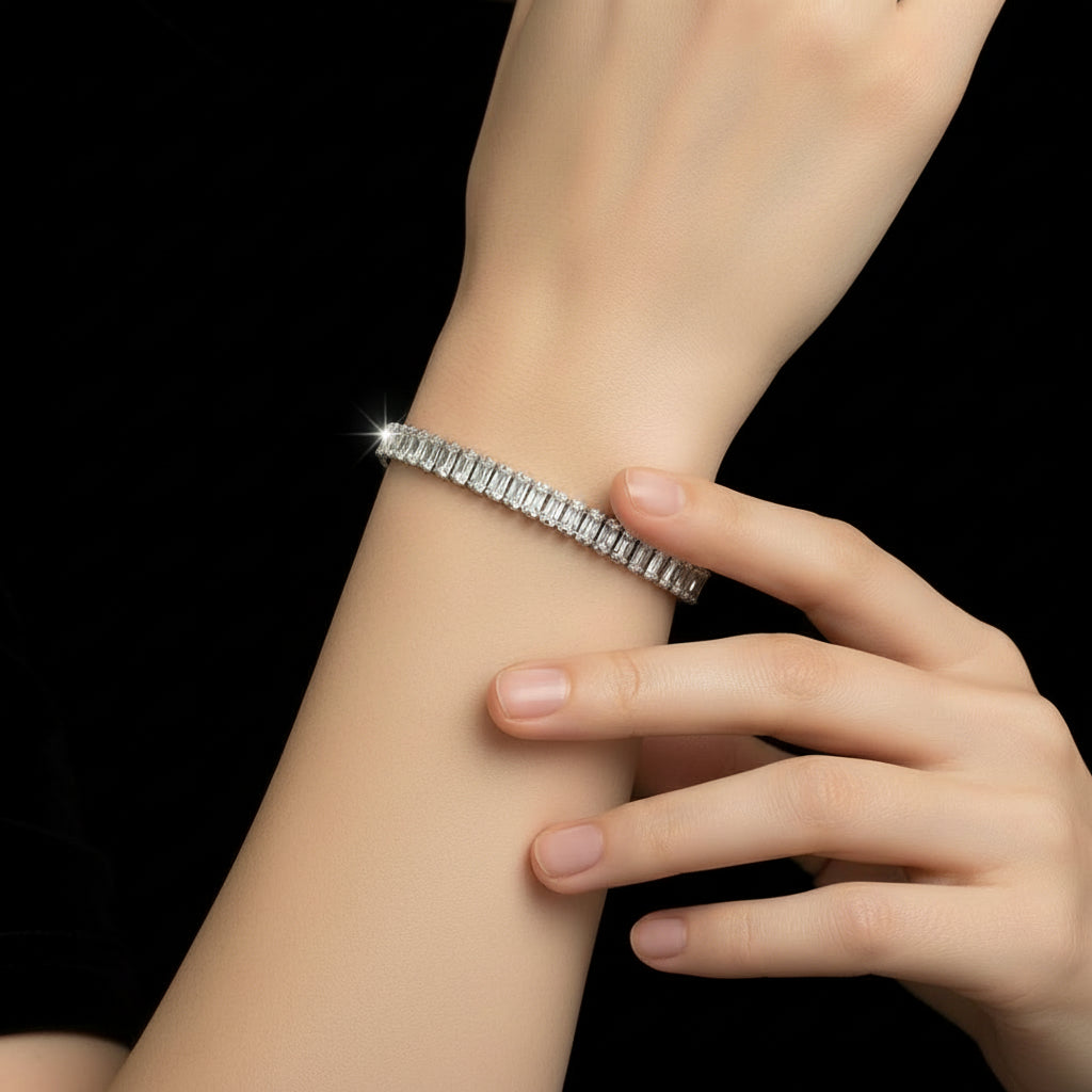 Diamond bracelet on a black background