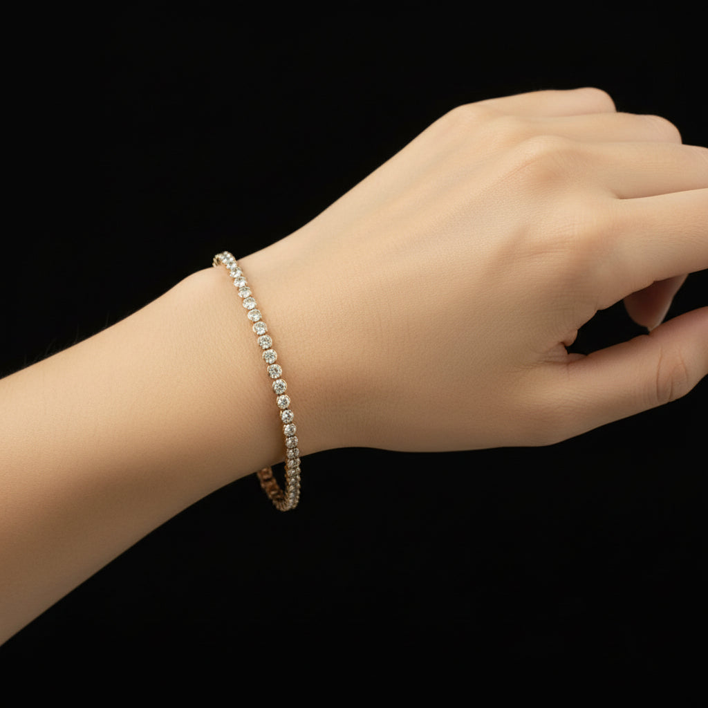 Diamond bracelet on a black background