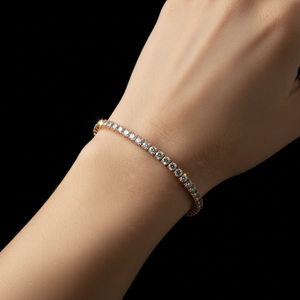 Diamond bracelet on a black background