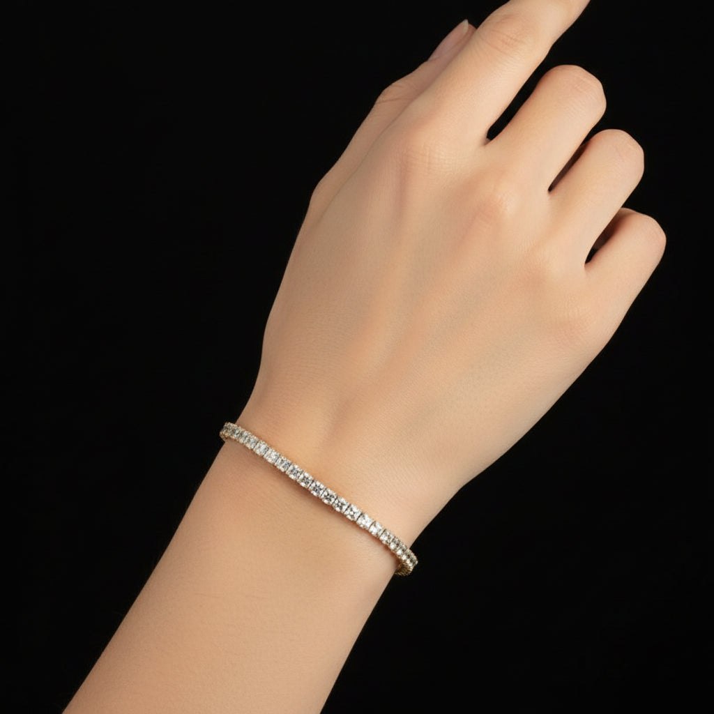 Diamond bracelet on a black background