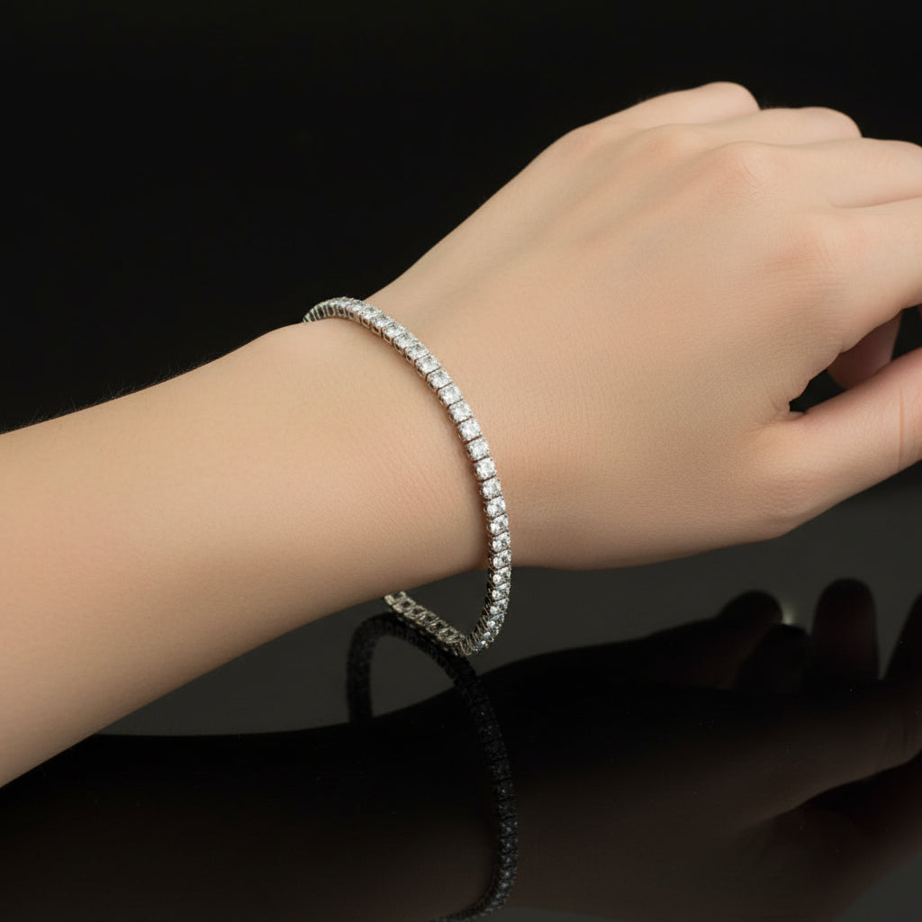 Diamond bracelet on a black background