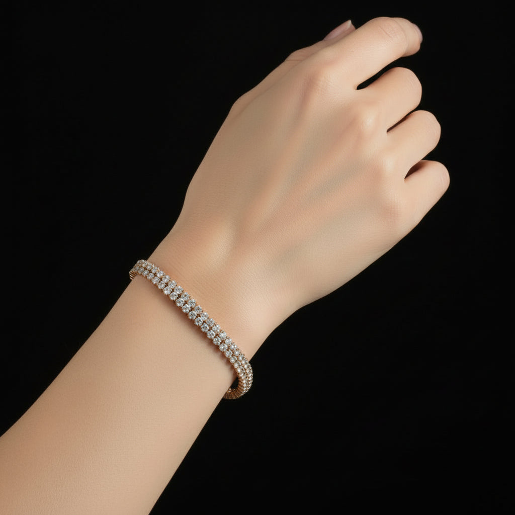 Diamond bracelet on a black background