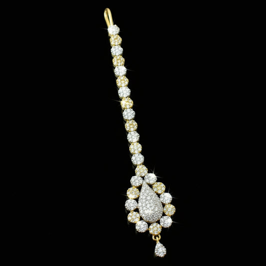 Gold and diamond bracelet on a dark background with 'Saheli' brand logo.